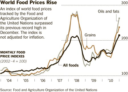 Global food prices Jan 2011